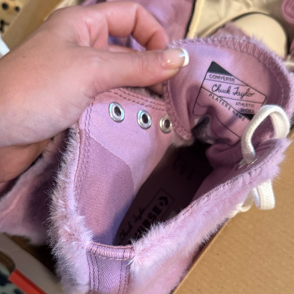 Converse Fuzzy Lavender High-Tops - Picture 2 of 4